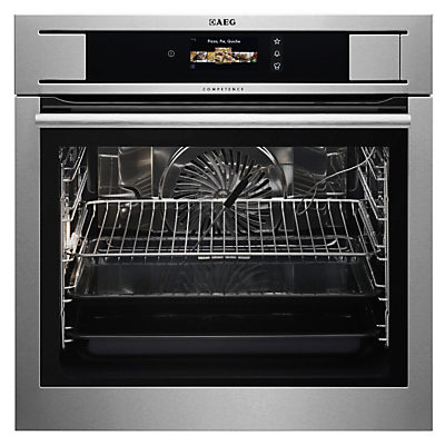AEG BS836680KM ProCombi Electric Single Steam Oven, Stainless Steel AEG BS836680KM ProCombi Electric Single Steam Oven, Stainless Steel